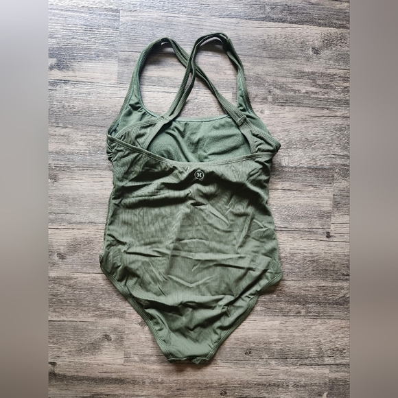 Hurley Olive Green Ribbed Strappy One-Piece Swimsuit - Picture 2 of 3